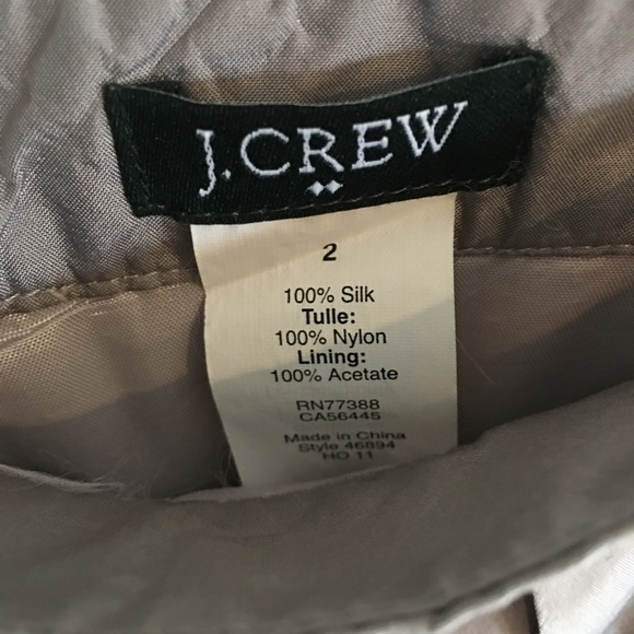 J. Crew 100% Silk Gray Taffeta Marvelle Mini Skirt - Picture 4 of 4