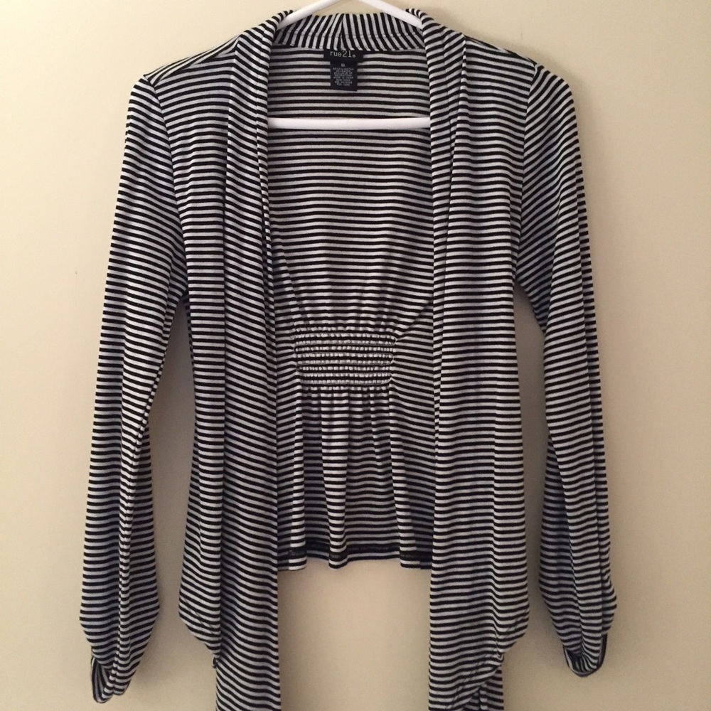 Adorable black and white stripe sweater