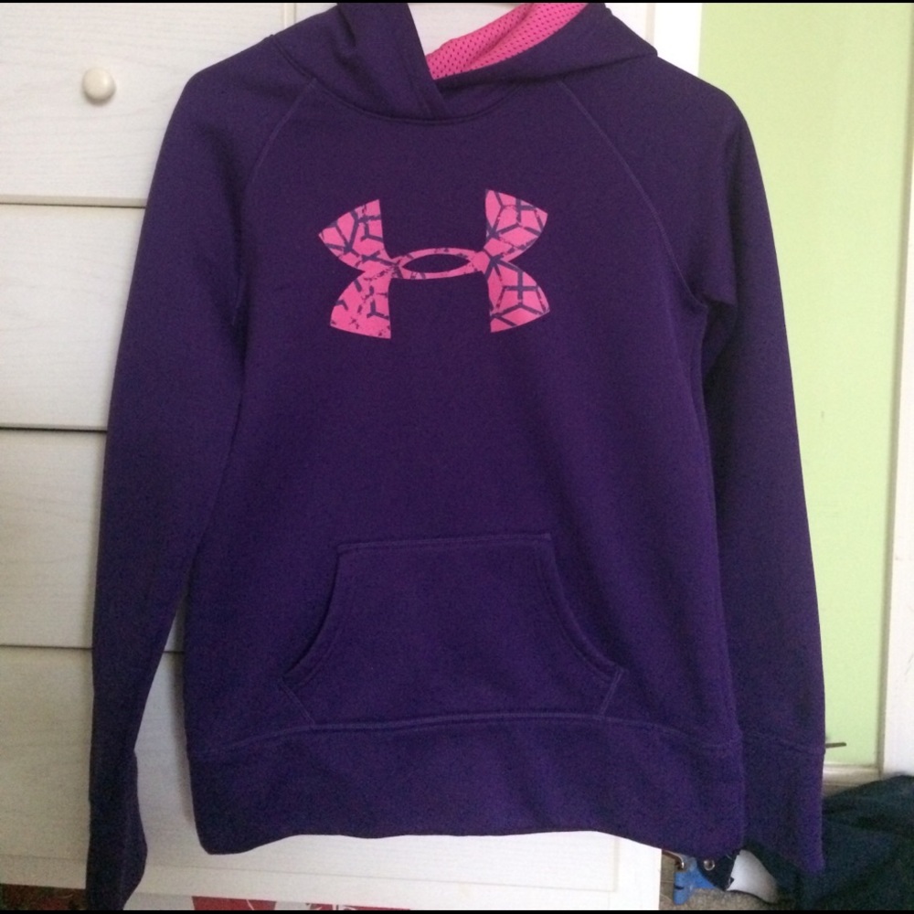PINK AND PURPLE UNDER ARMOUR SWEATSHIRT