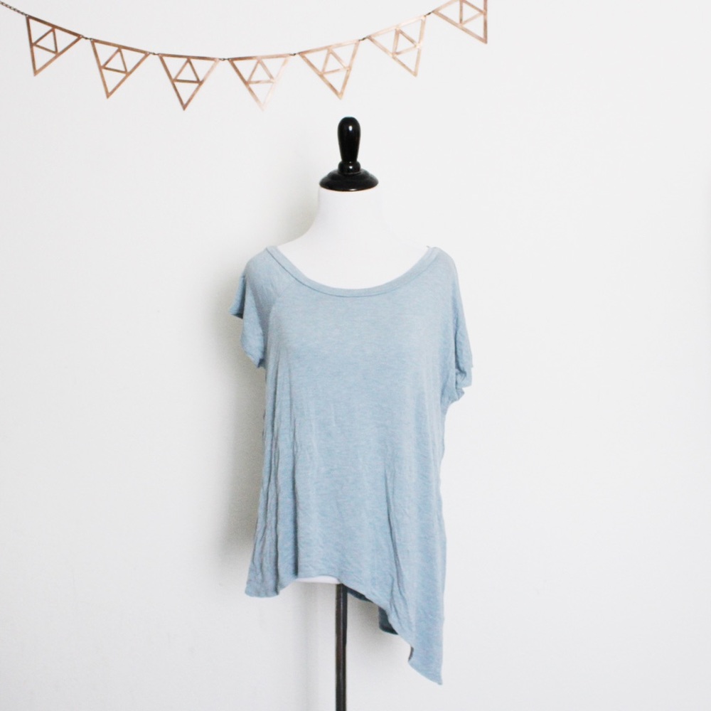 {Anthropologie} | Light Blue Asymmetrical Tee