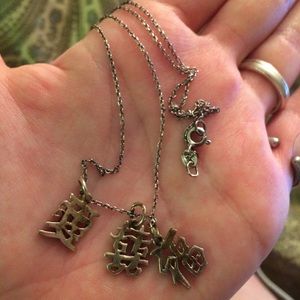 925 sterling silver necklace Chinese symbols