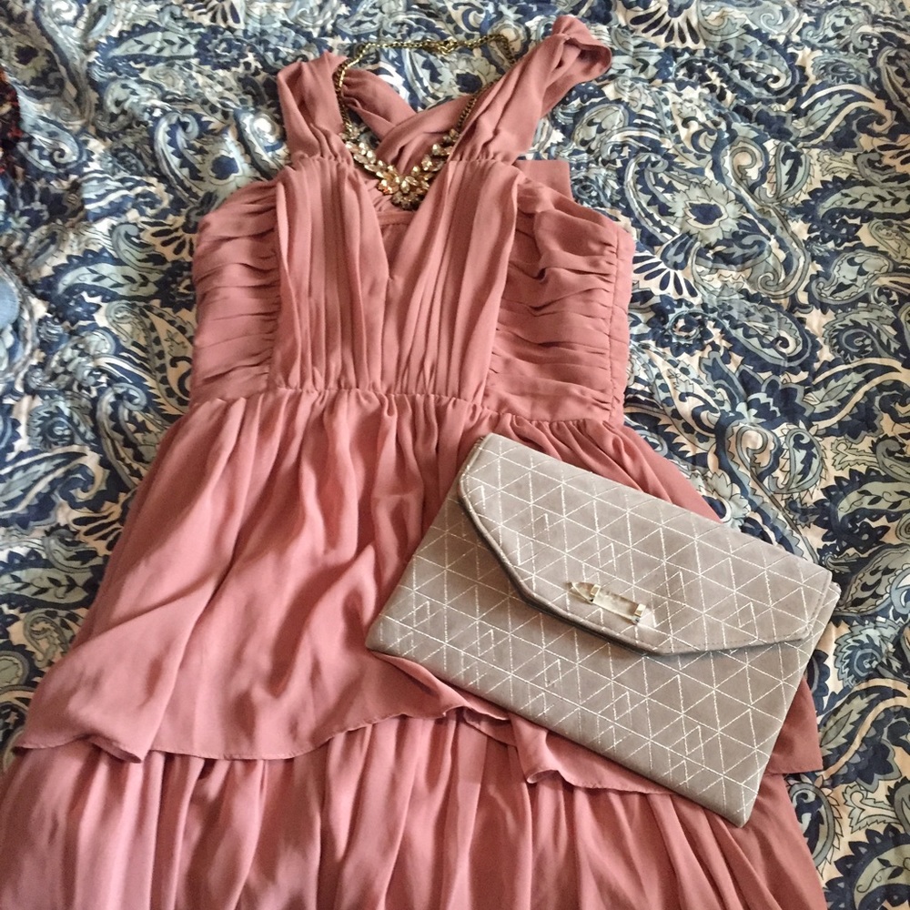 Gorgeous dark blush/dusty rose H&M cocktail dress.