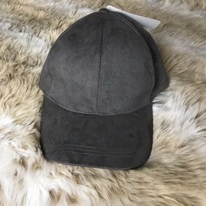 ⚾️Steel gray faux suede baseball cap