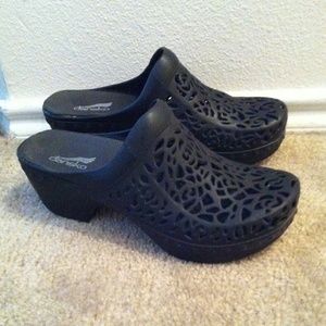 Dansko Cut-Out Black Clogs