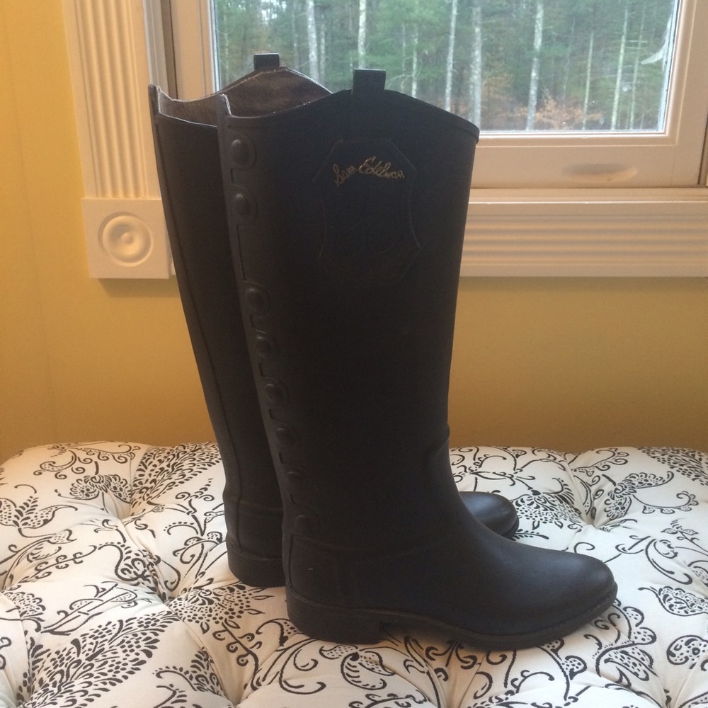 ✨FINAL MARKDOWN✨ Sam Edelman Black Rain Boots Sz 7