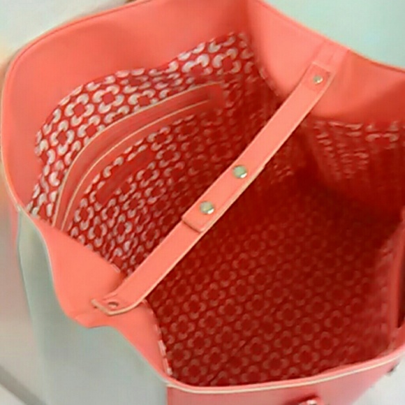 Vera Bradley 3 pc SET  large tote coral - Picture 4 of 6