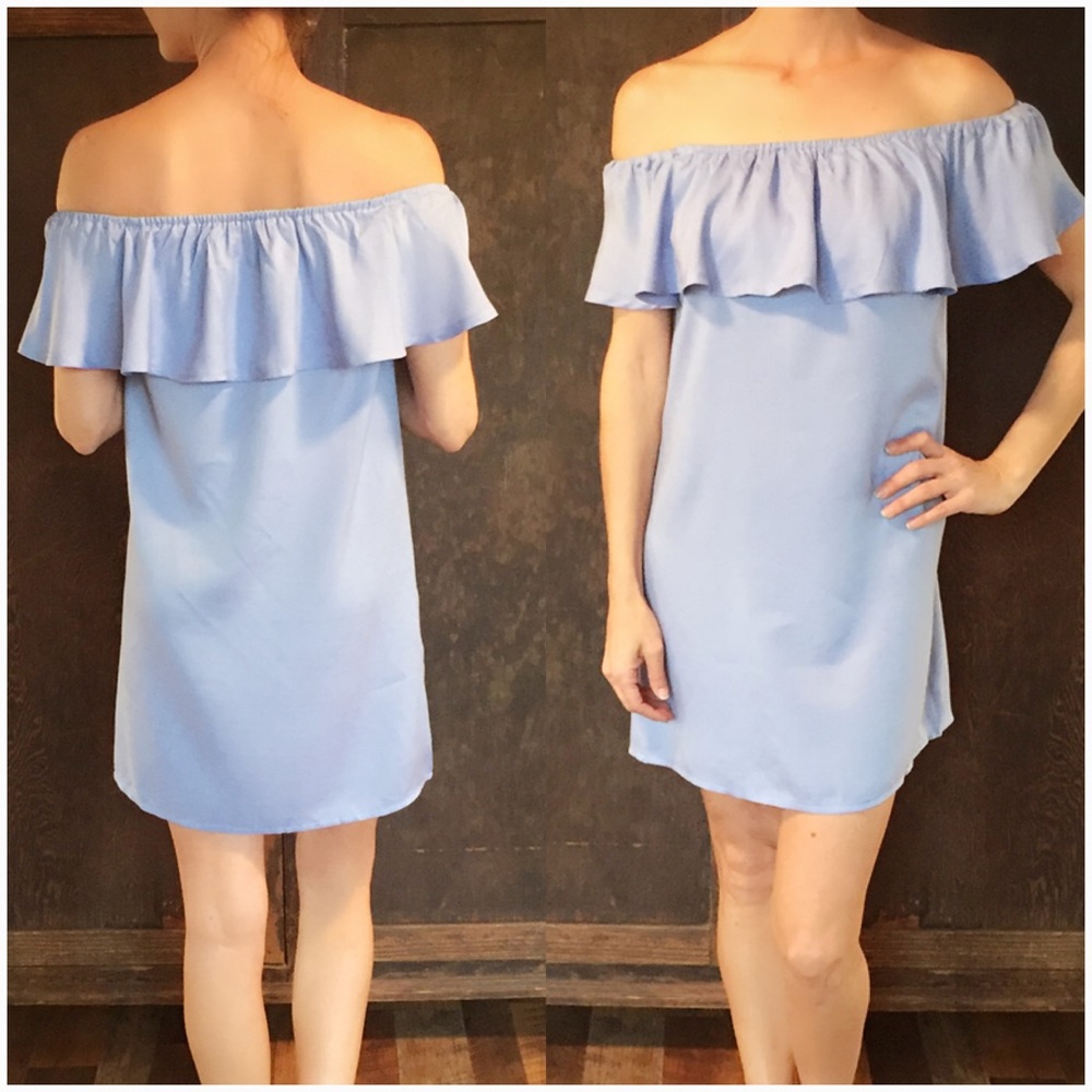 🔹Last One🔹 Blue Off Shoulder Mini Dress - Picture 6 of 8