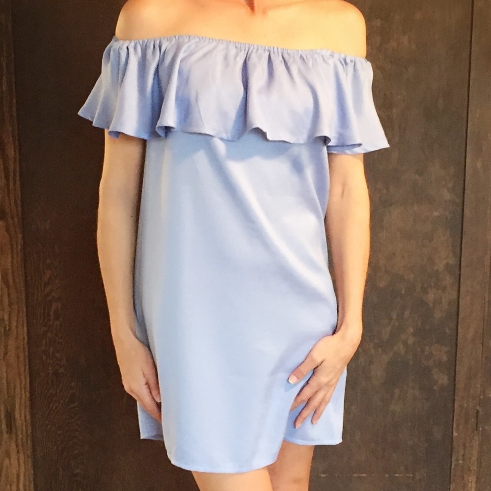 🔹Last One🔹 Blue Off Shoulder Mini Dress - Picture 7 of 8