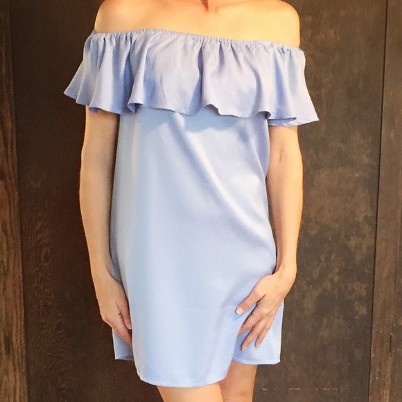 🔹Last One🔹 Blue Off Shoulder Mini Dress - Picture 7 of 8