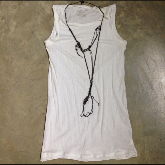 RACHEL Rachel Roy White Tee with Necklace - Picture 1 of 3