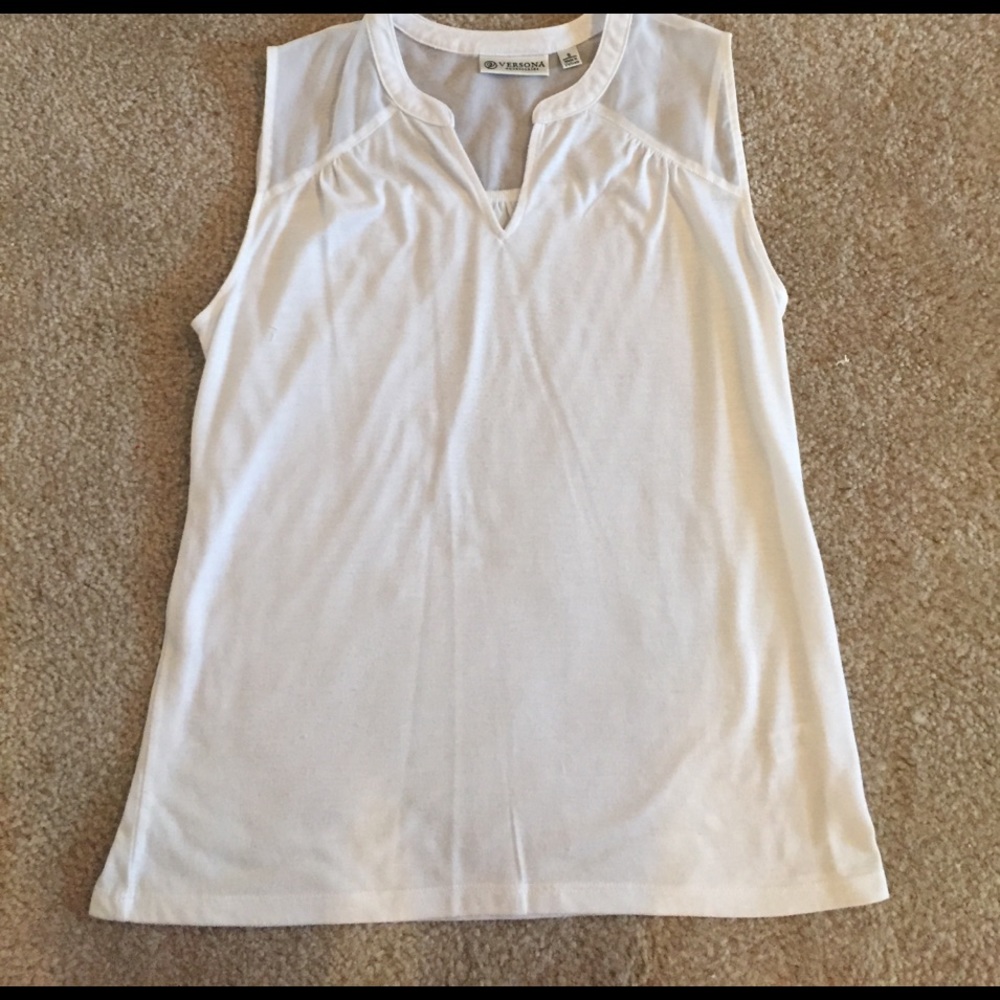 White V-Neck Tank