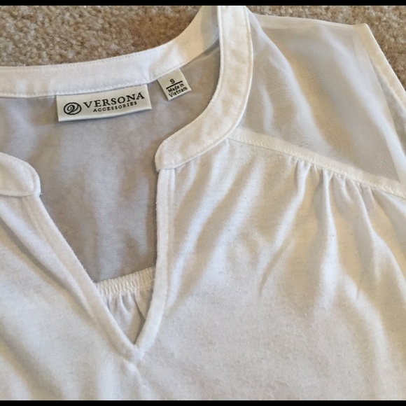 White V-Neck Tank - Picture 2 of 3