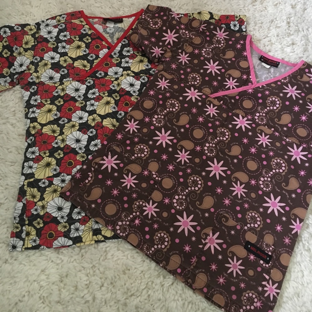 2 Melrose scrub tops!