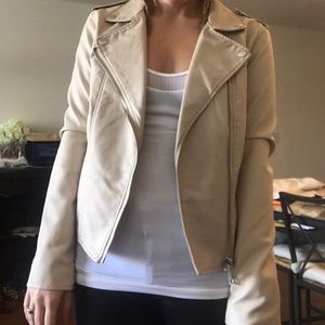 Small Tan leather jacket with silver detail