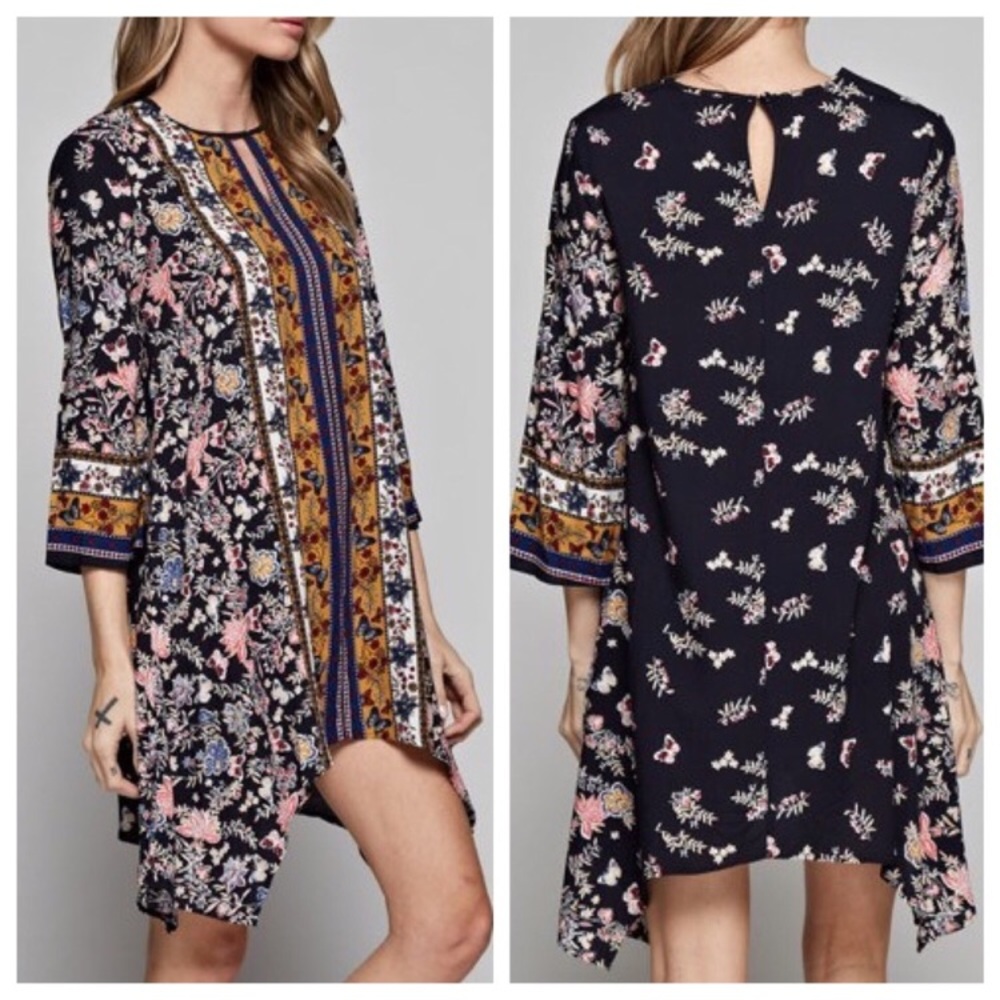 NWT GORGEOUS BOHO ASYMMETRICAL HEM DRESS