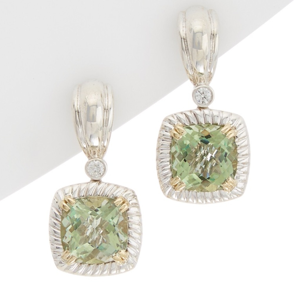 Charles Krypell 14k Gold & Silver Green Amethyst