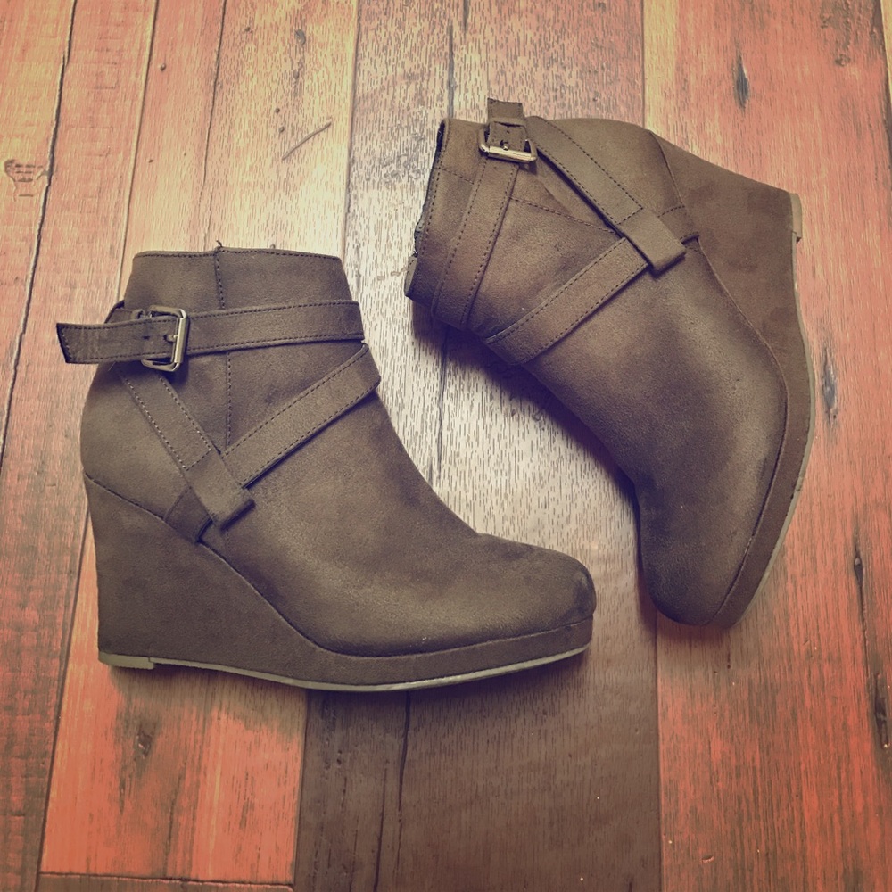 Brown Suede Ankle Booties