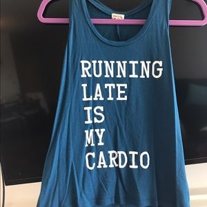 Nordstrom Running late is my cardio graphic tank