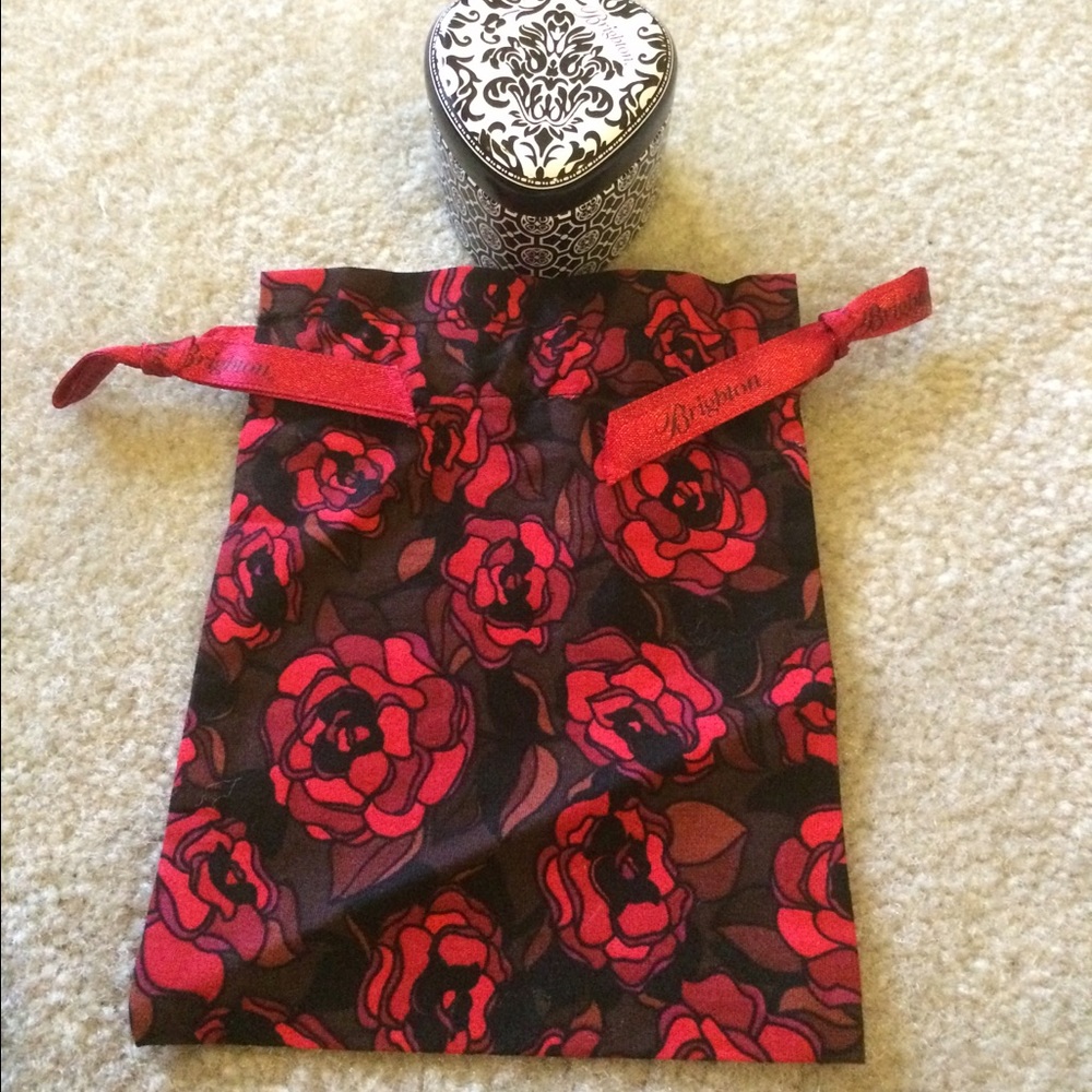 🚺Brighton Tin Heart & Jewlery Dust Bag.