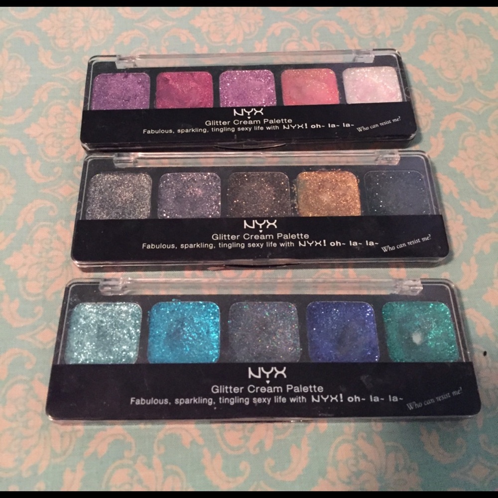 NYX glitter cream palettes