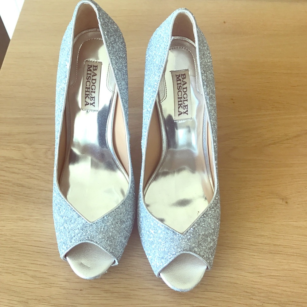 Badgley Mishka glitter heels