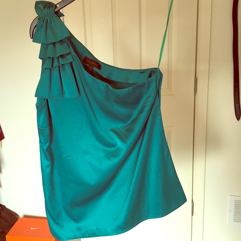 The Limited One Shoulder Green top