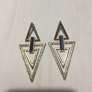 Gold Triangle Earrings