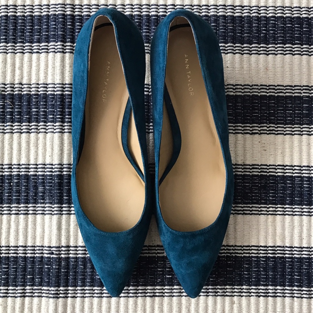 Blue Suede Ann Taylor Kitten Heels
