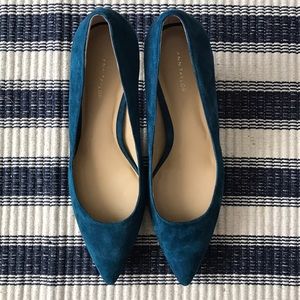 Blue Suede Ann Taylor Kitten Heels