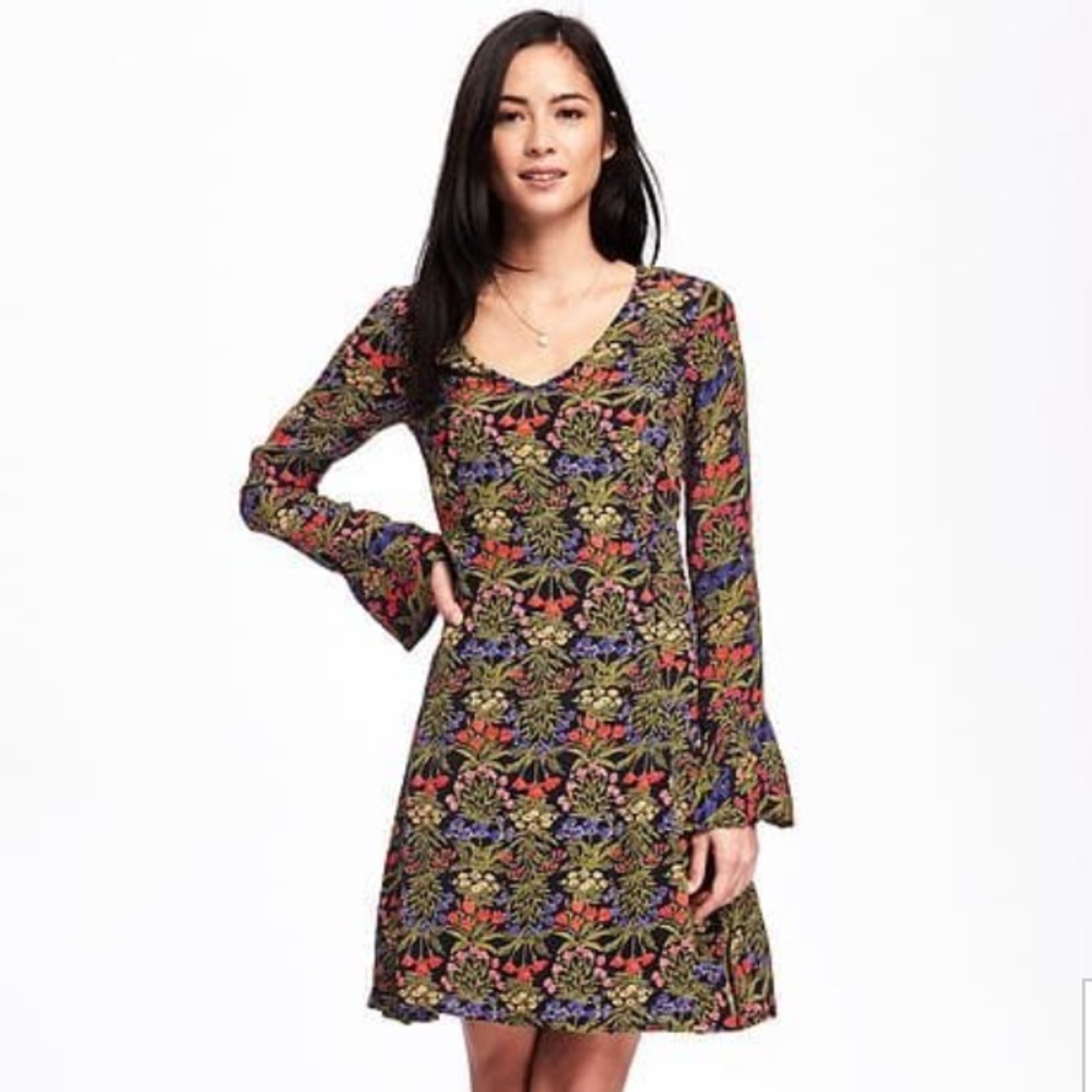 Floral Crepe Swing dress