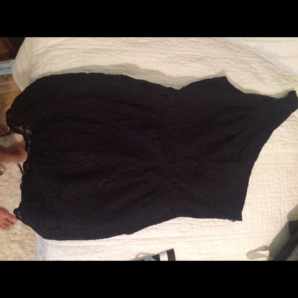 Black One shoulder lace dress Medium