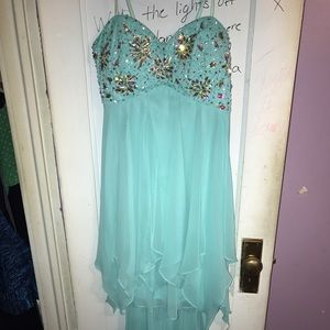 Teal prom dress