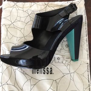 Melissa Shoes Black Platform PVC Heels