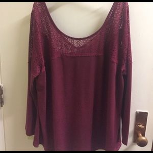 Lace top with v back