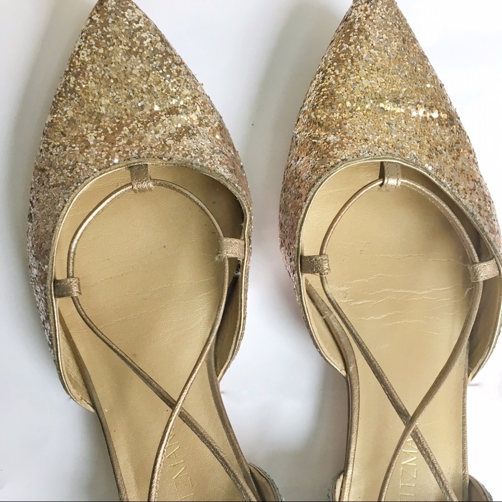 ✨💕 Stuart Weitzman glitter lace up flats