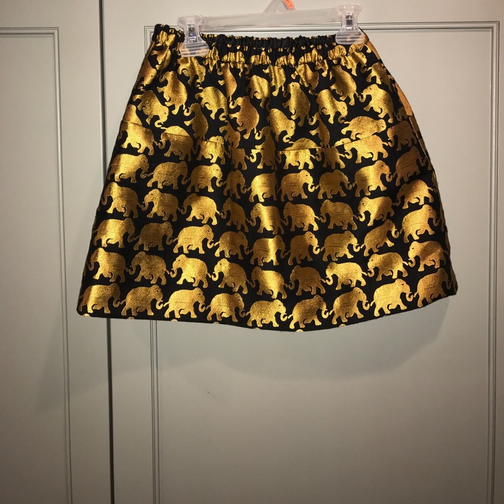 Crewcuts gold elephant skirt