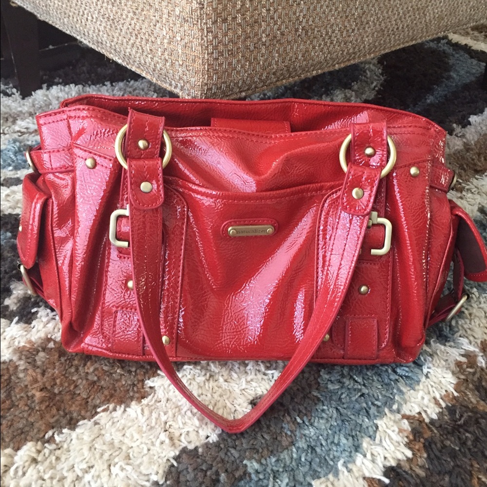 Naturalizer bright red patent leather purse