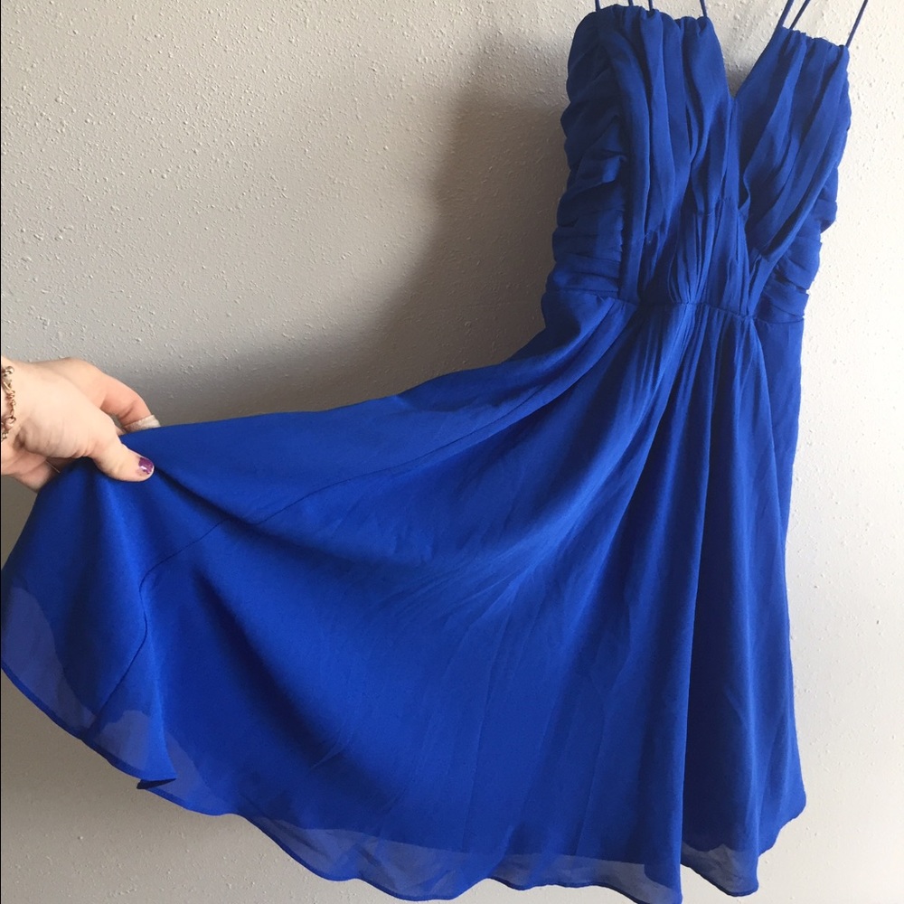 Royal blue midi dress