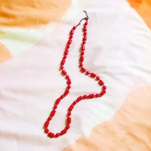 Red necklace. Red Jewelry