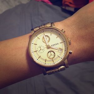 Gold women's fossil watch