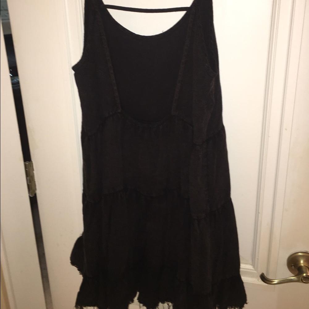 Black casual backless dress