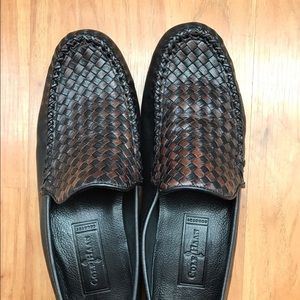 Gorgeous Leather Cole Haan Loafers with Woven Top