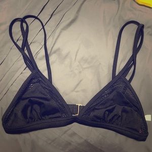 Black triangle mesh bikini top