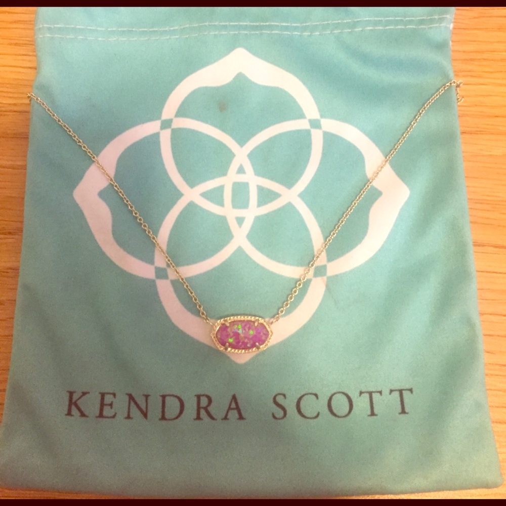 Fuchsia Kyocera opal Kendra Scott necklace