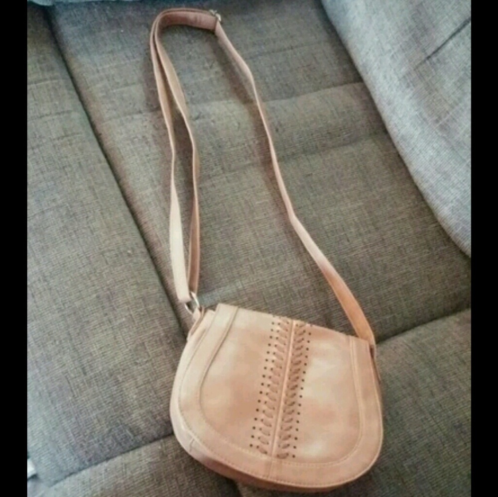 Tan faux leather crossbody bag