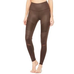 Alo high waisted Moto leggings in Mink