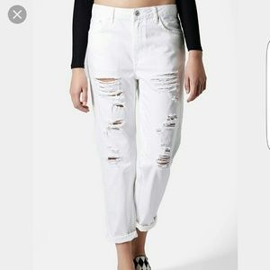 Hayden topshop moto jeans white boyfriend