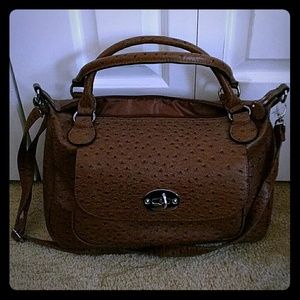 NWOT Bueno ostrich satchel
