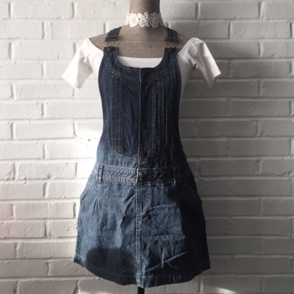 90's denim overall dress