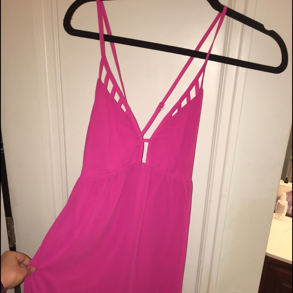 Floor length pink dress never been worn